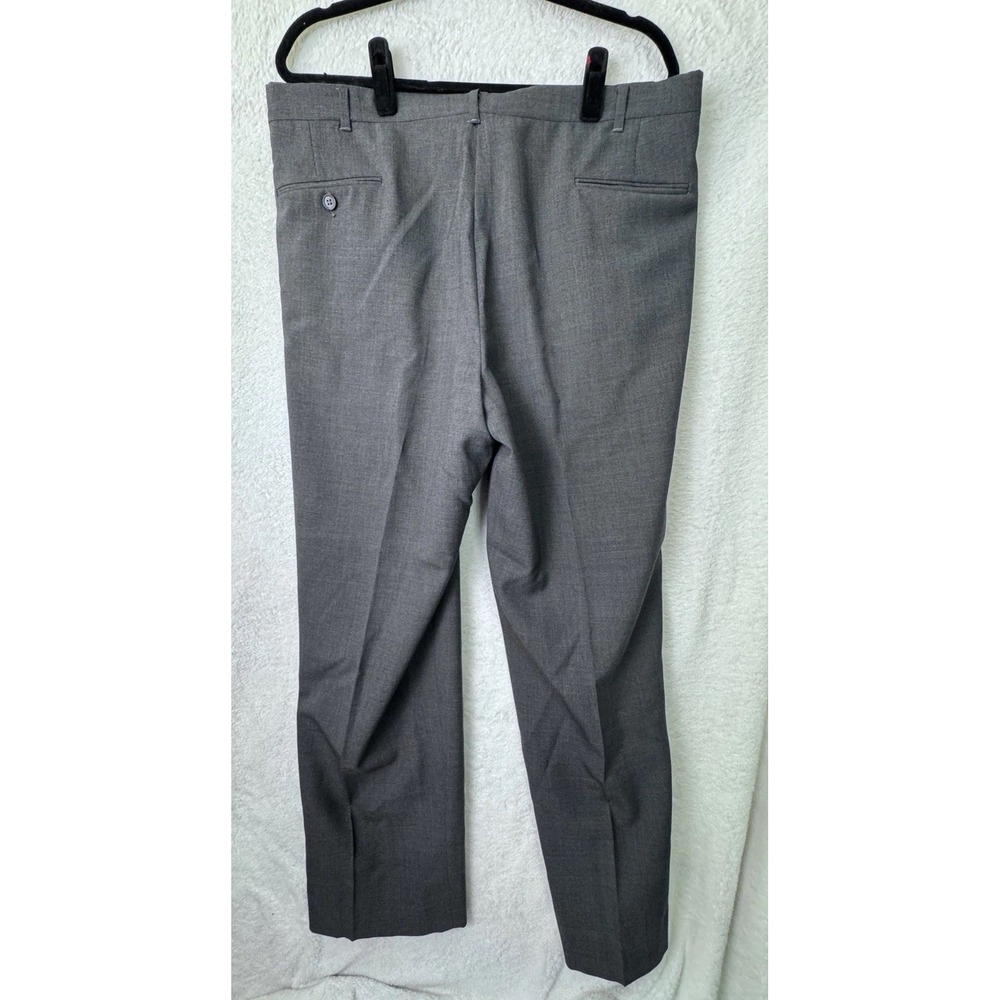 Vintage Pierre Cardin Mens Gray Pleated 100% Wool Dress Pants 36x30